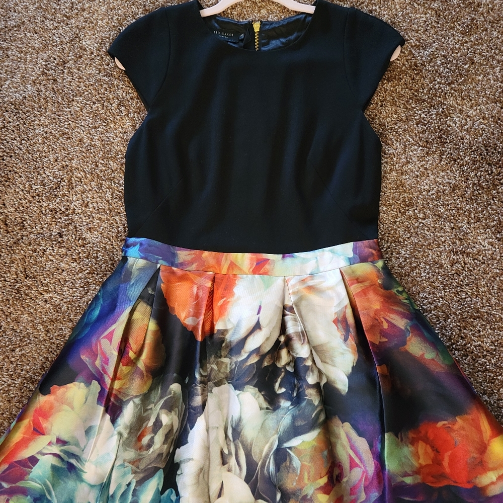 Ted Baker Floral Fit and Flare Dress Size 3 - Picture 6 of 9